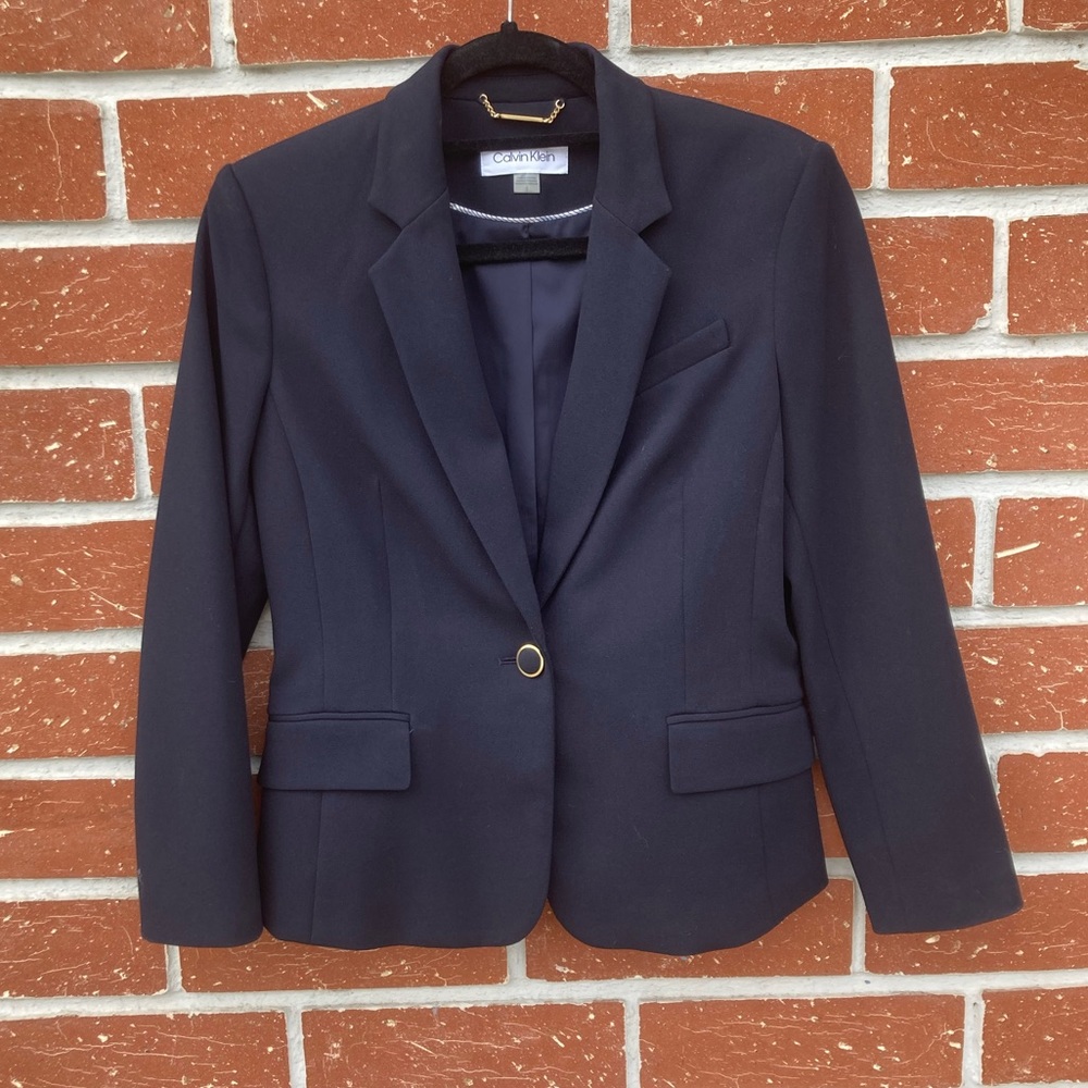 Calvin Klein Women's Single-Button Blazer - Navy